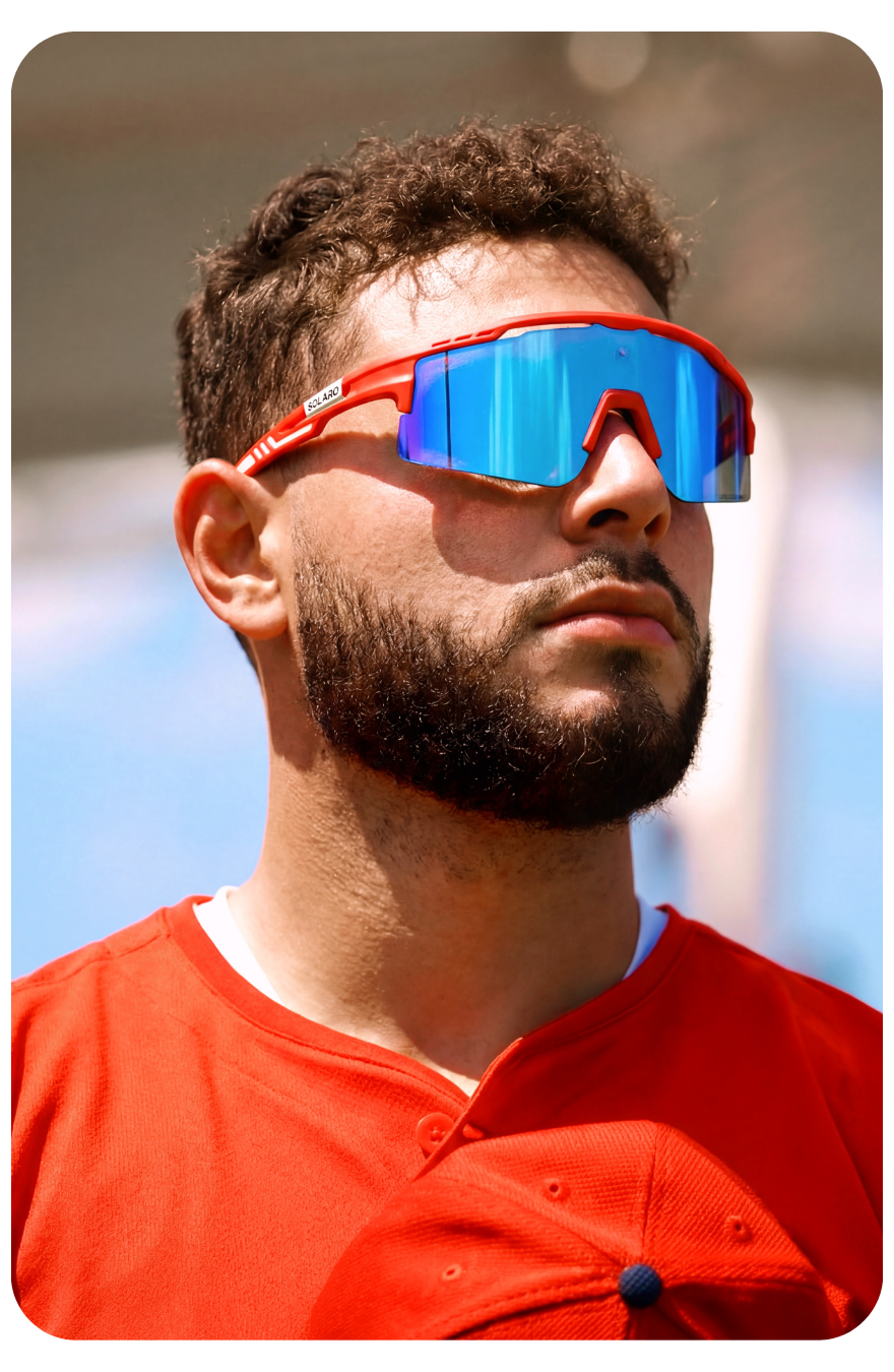 Athlete wearing Solaro sports sunglasses