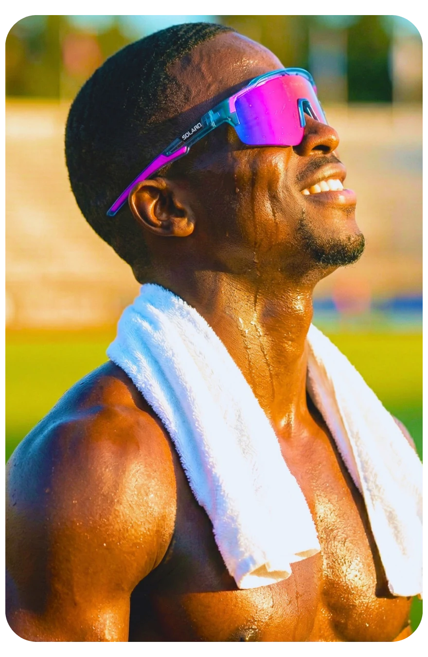 Athlete wearing Solaro sports sunglasses